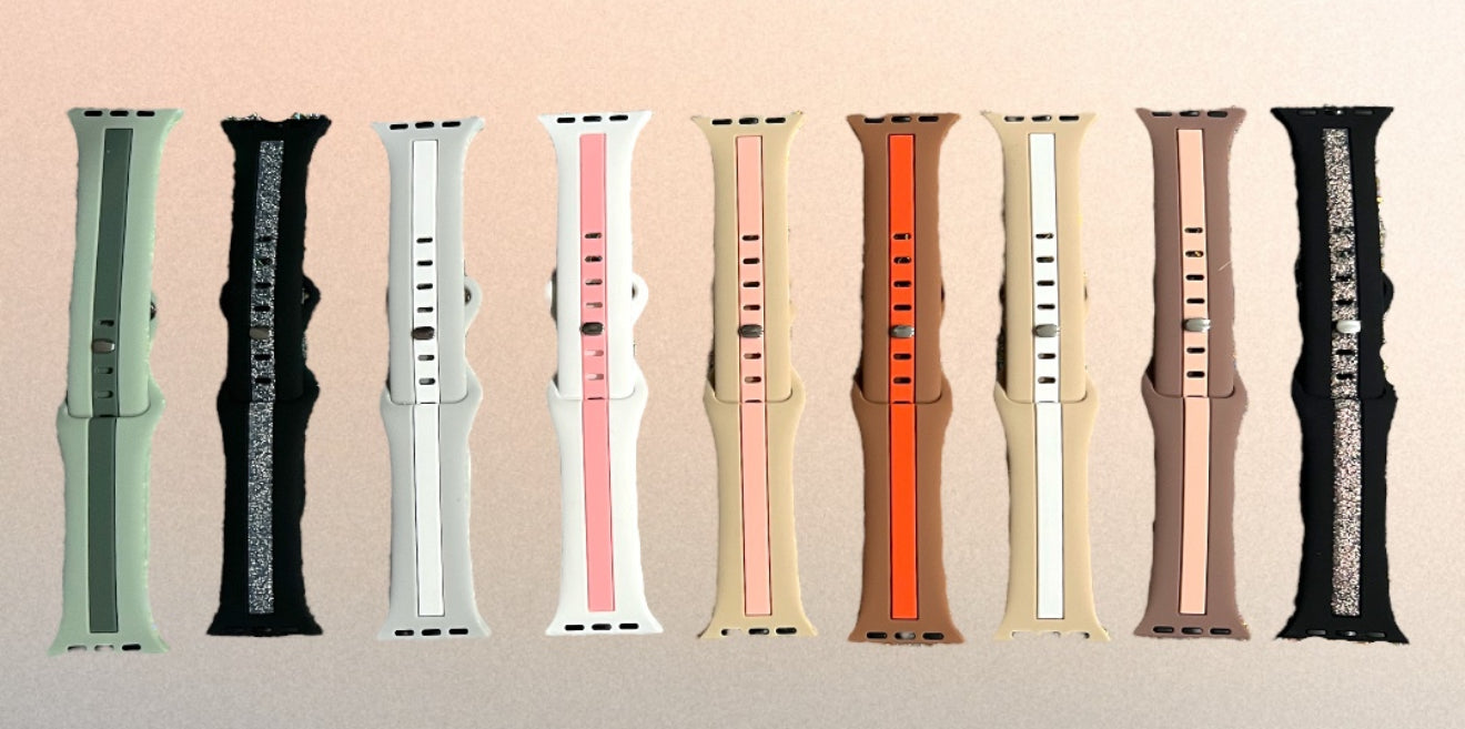 Striped Silicone Apple Watch Bands