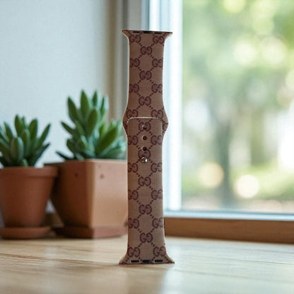 Ginger Monogram Silicone Apple Watch Band