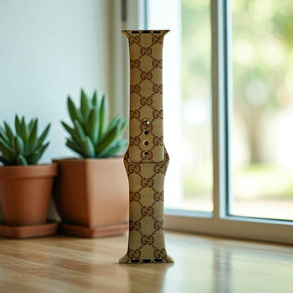 Ginger Monogram Silicone Apple Watch Band