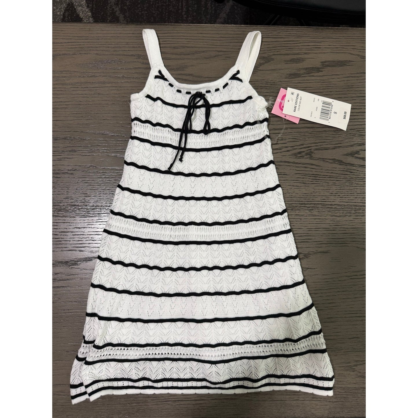 New Girls Rare Editions Striped Dress-8 $68