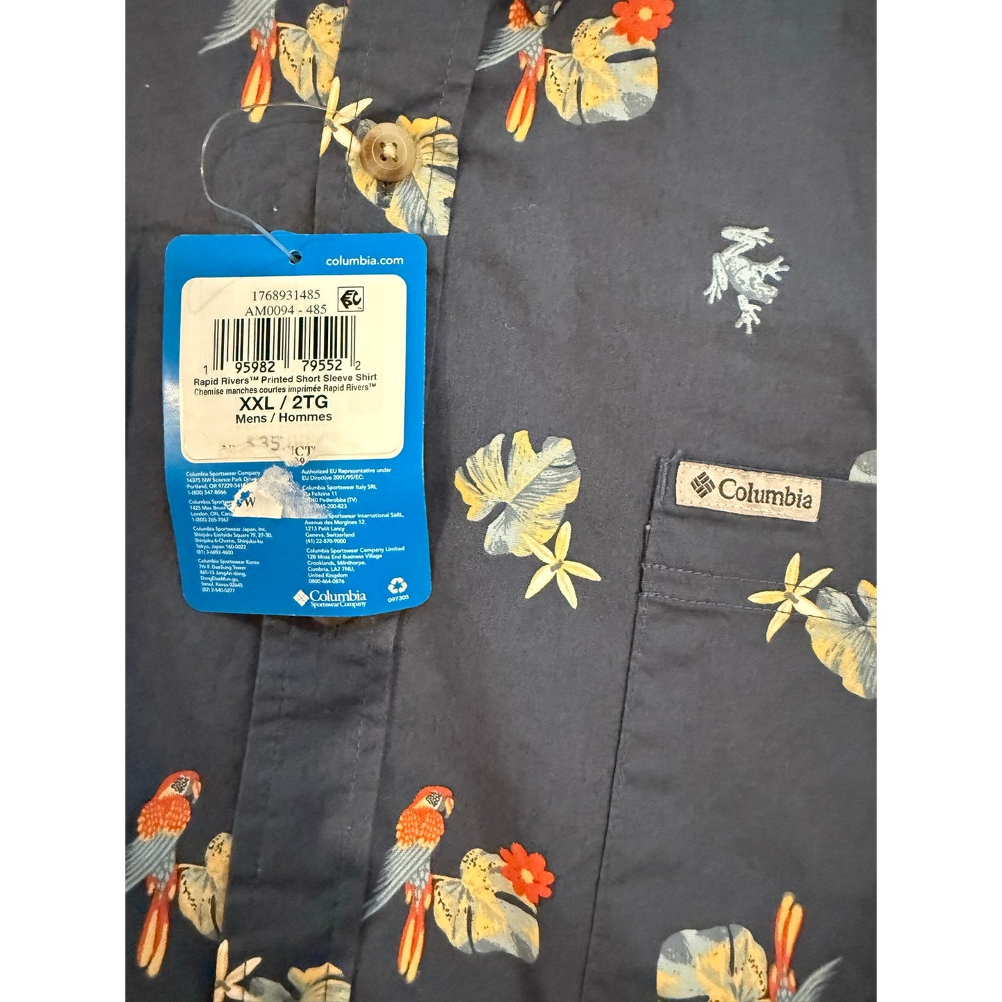 New Mens Columbia S/S Button Down-XXL
