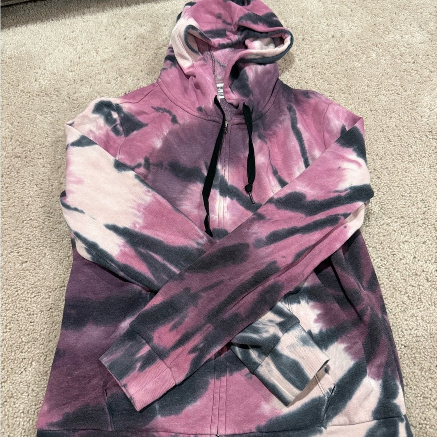 PINK Victoria's Secret Tie-Dye Hoodie - Purple and Black