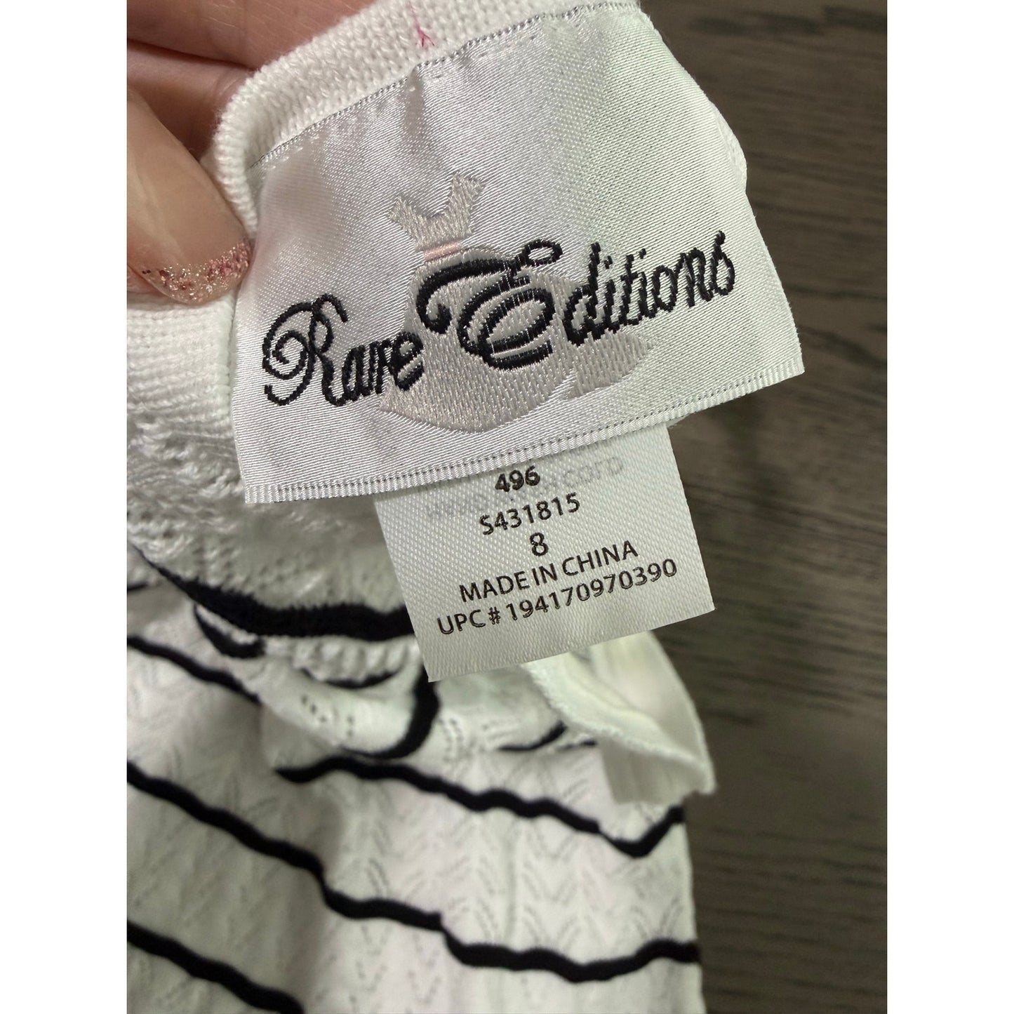 New Girls Rare Editions Striped Dress-8 $68