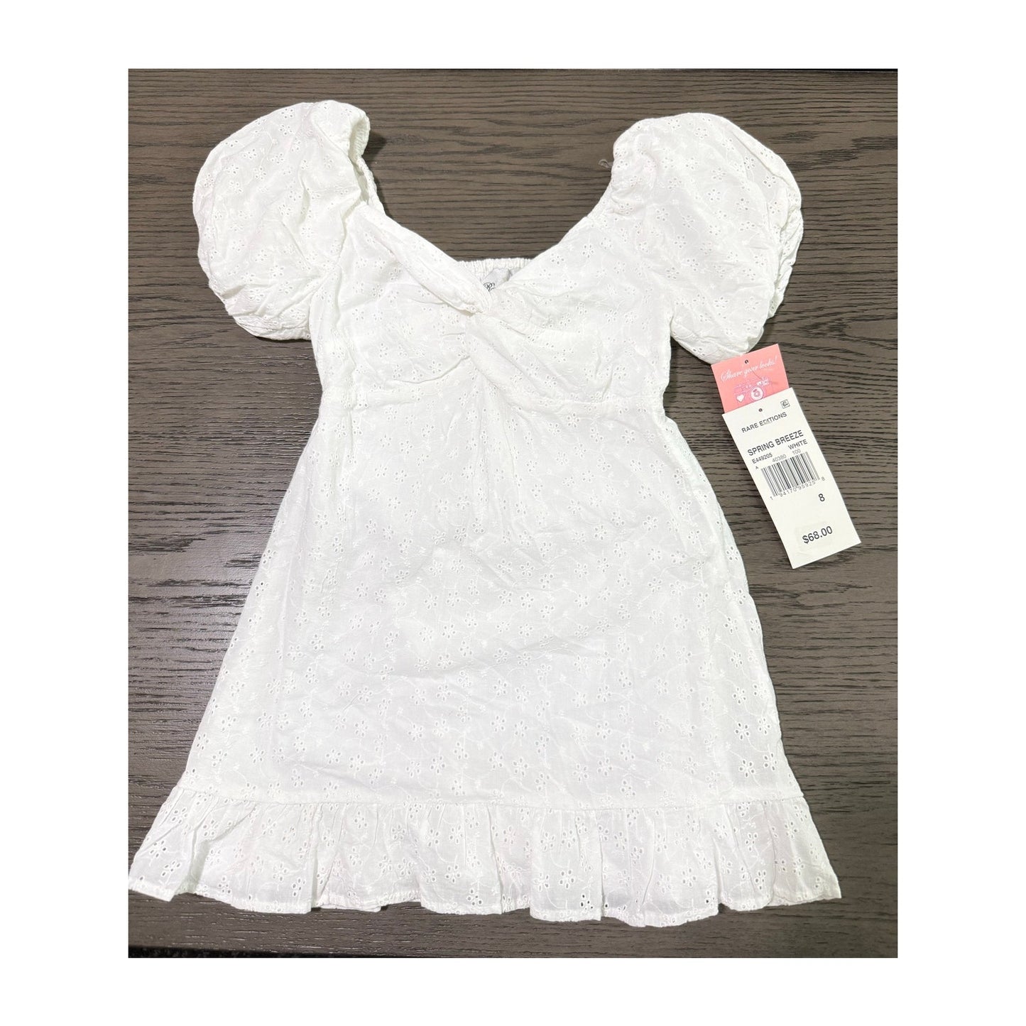 New Girls White Dress-8 (Retail $68)