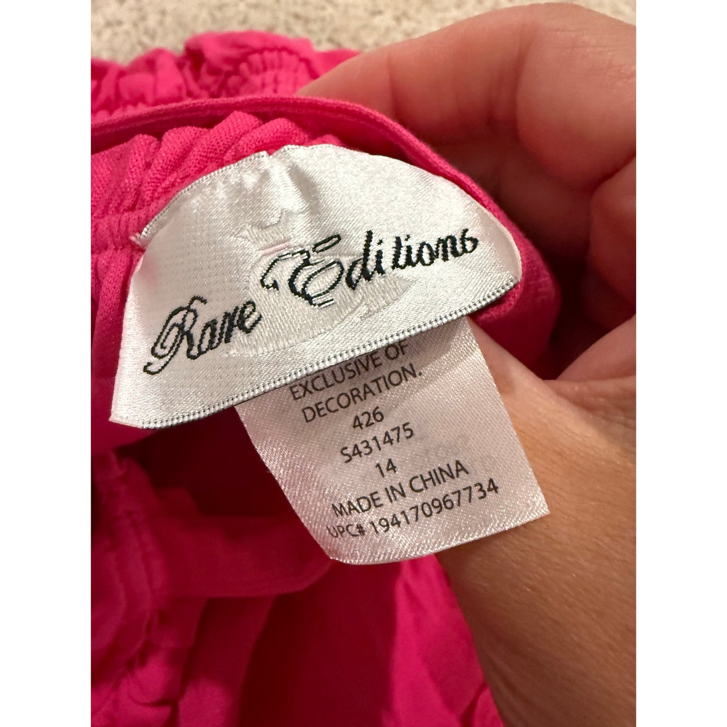 New Girls Rare Editions Pink Dress-14 (Retail $64)