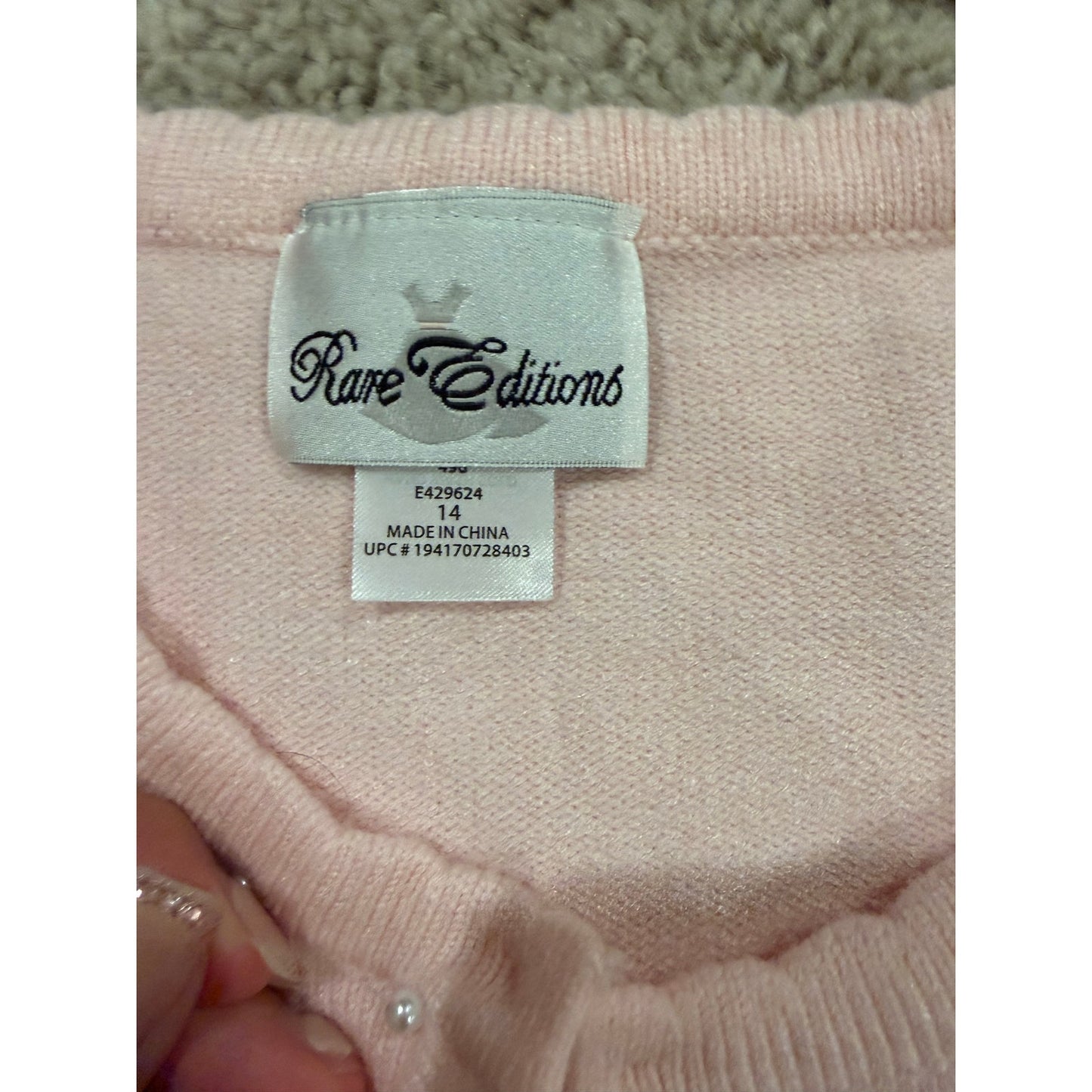 New Girls Rare Editions Cropped Cardi-14 Retail $44