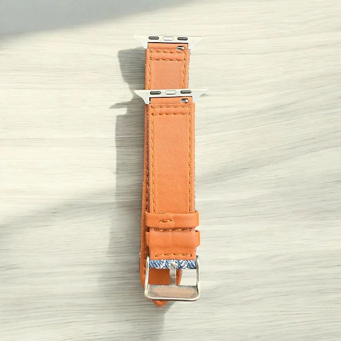 Lainey Denim/Vegan Leather Band