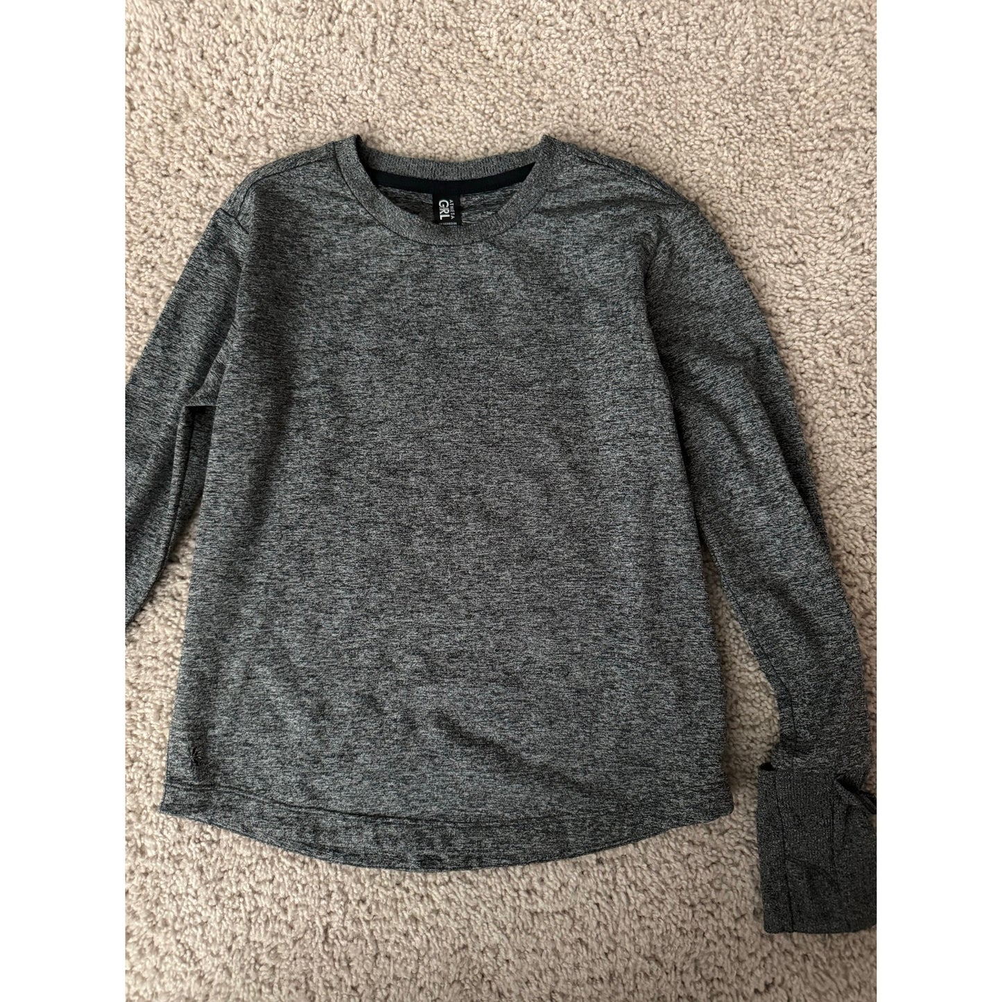 Athleta Girl grey heathered long sleeve top-M 8/10