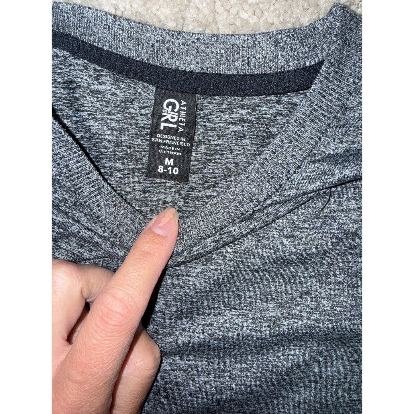 Athleta Girl grey heathered long sleeve top-M 8/10