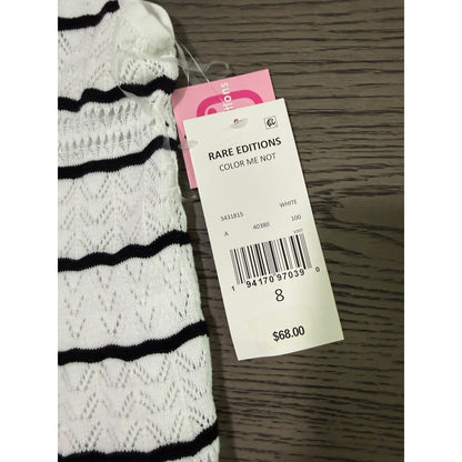 New Girls Rare Editions Striped Dress-8 $68