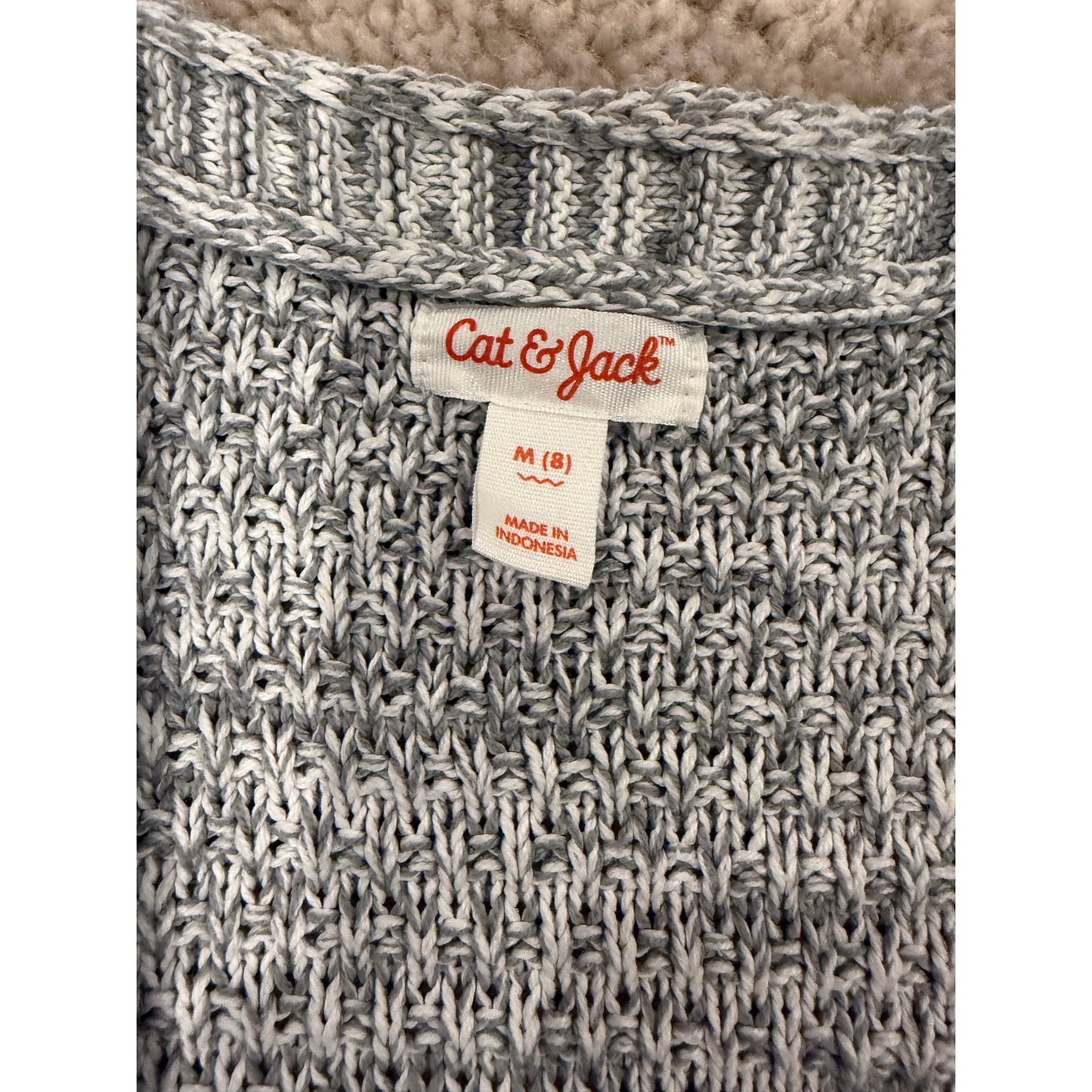 Girls Cat & Jack Cardigan Grey- M 8