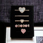 5 Piece Rose Gold Hearts Watch Charm Set