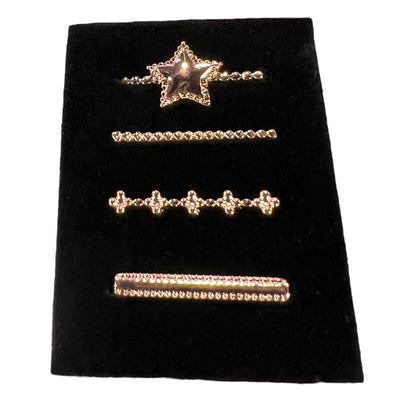 4 Piece Rose Gold Star Watch Band Charm Set