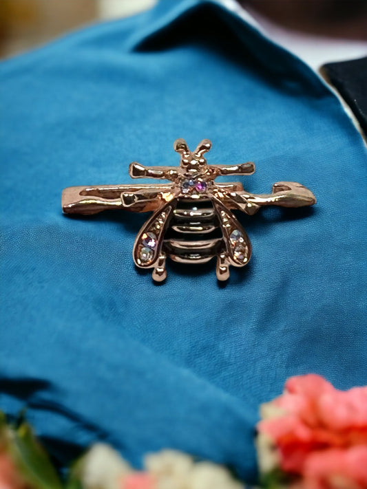 Jumbo Rose Gold Rhinestone Bee Watch Band