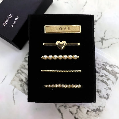 5 Piece Love N Pearls Watch Charm Set
