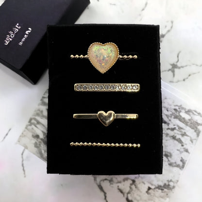 4 Piece Hearts Watch Charm Set