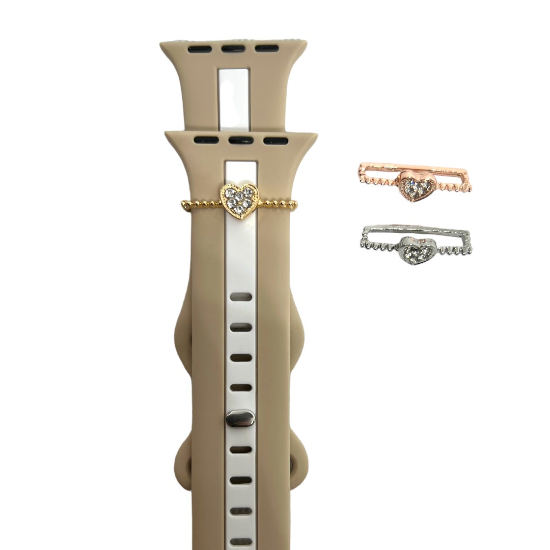 Rhinestone Heart Watch Band Charm