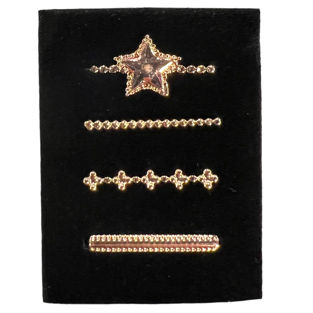 4 Piece Rose Gold Star Watch Band Charm Set