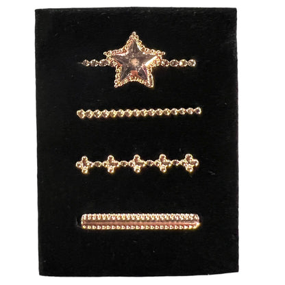 4 Piece Rose Gold Star Watch Band Charm Set