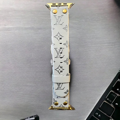 Leighton Brushed Gold Hardware Vegan Leather Apple Watch Band
