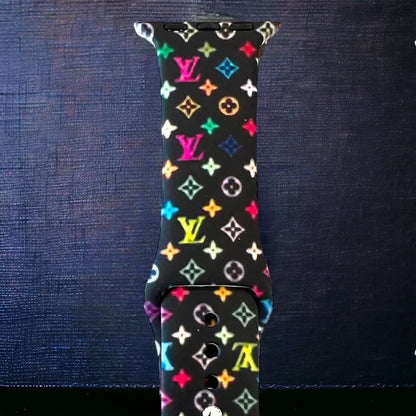 Multi-Color Printed Silicone Apple Watch Bands