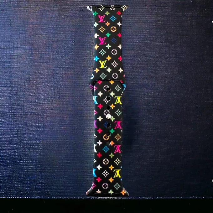 Multi-Color Printed Silicone Apple Watch Bands