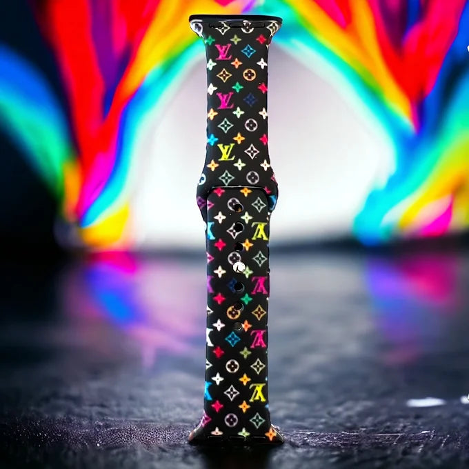 Multi-Color Printed Silicone Apple Watch Bands