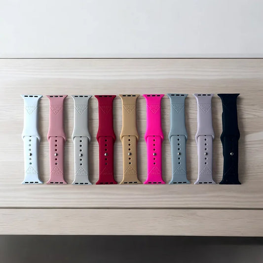 Presley Solid Engraved Silicone Apple Watch Bands