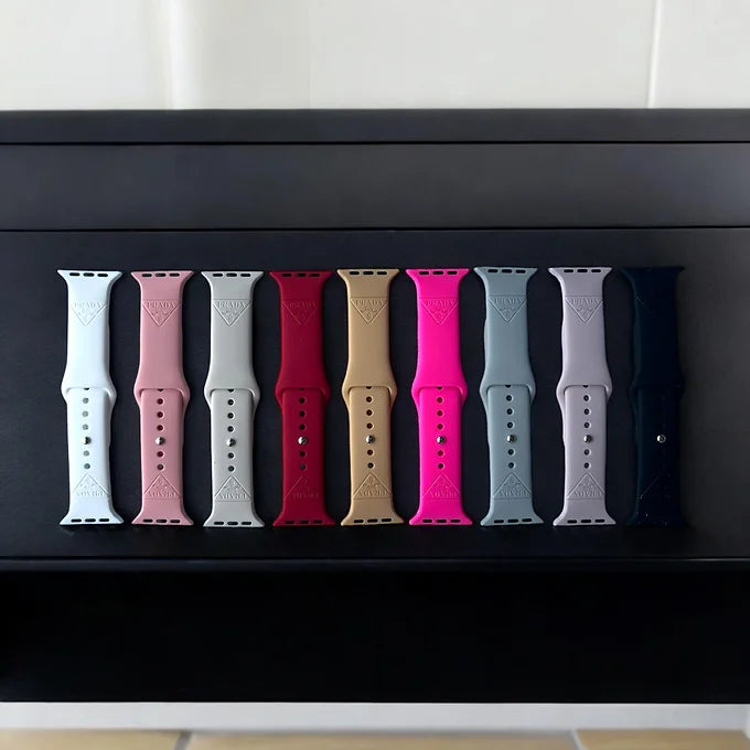 Presley Solid Engraved Silicone Apple Watch Bands