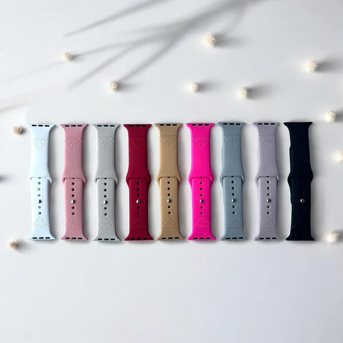 Presley Solid Engraved Silicone Apple Watch Bands