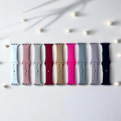 Presley Solid Engraved Silicone Apple Watch Bands