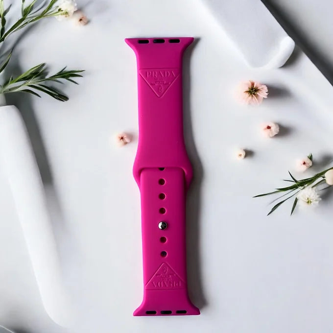 Presley Solid Engraved Silicone Apple Watch Bands
