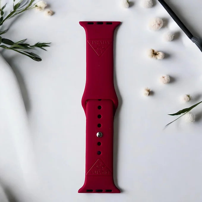 Presley Solid Engraved Silicone Apple Watch Bands